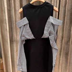 Hong Kong b+ab striped stitched faux two-piece dress.Brand new.XS-S